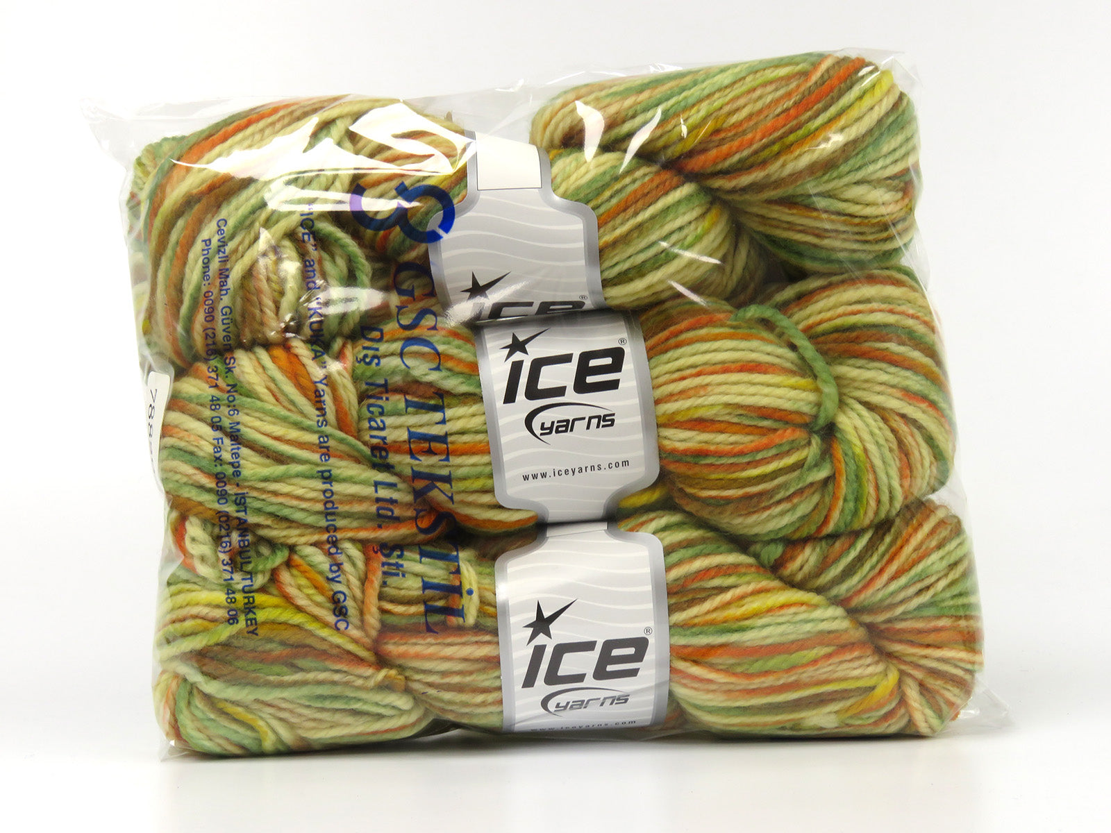 Organic Wool Bulky Hand Paint Green Shades, Gold Shades fnt2-78820