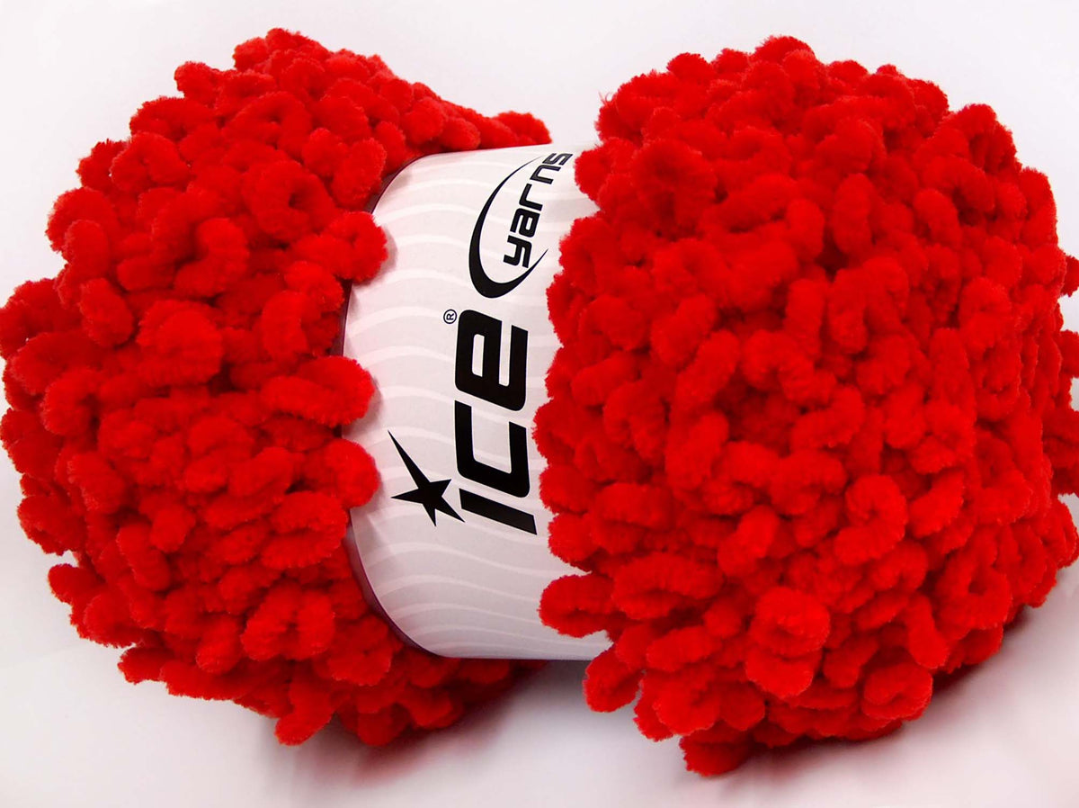 Ice Yarns Chenille Boucleron – Rot – 100 % Mikrofaser