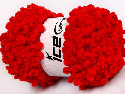 Ice Yarns Chenille Boucleron – Rot – 100 % Mikrofaser