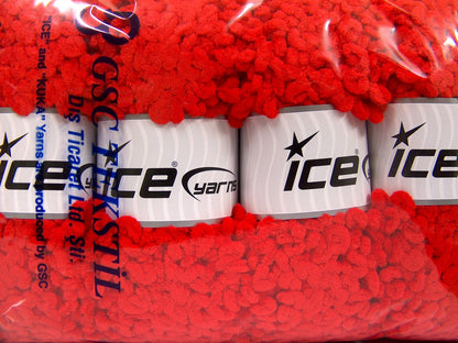 Ice Yarns Chenille Boucleron – Rot – 100 % Mikrofaser
