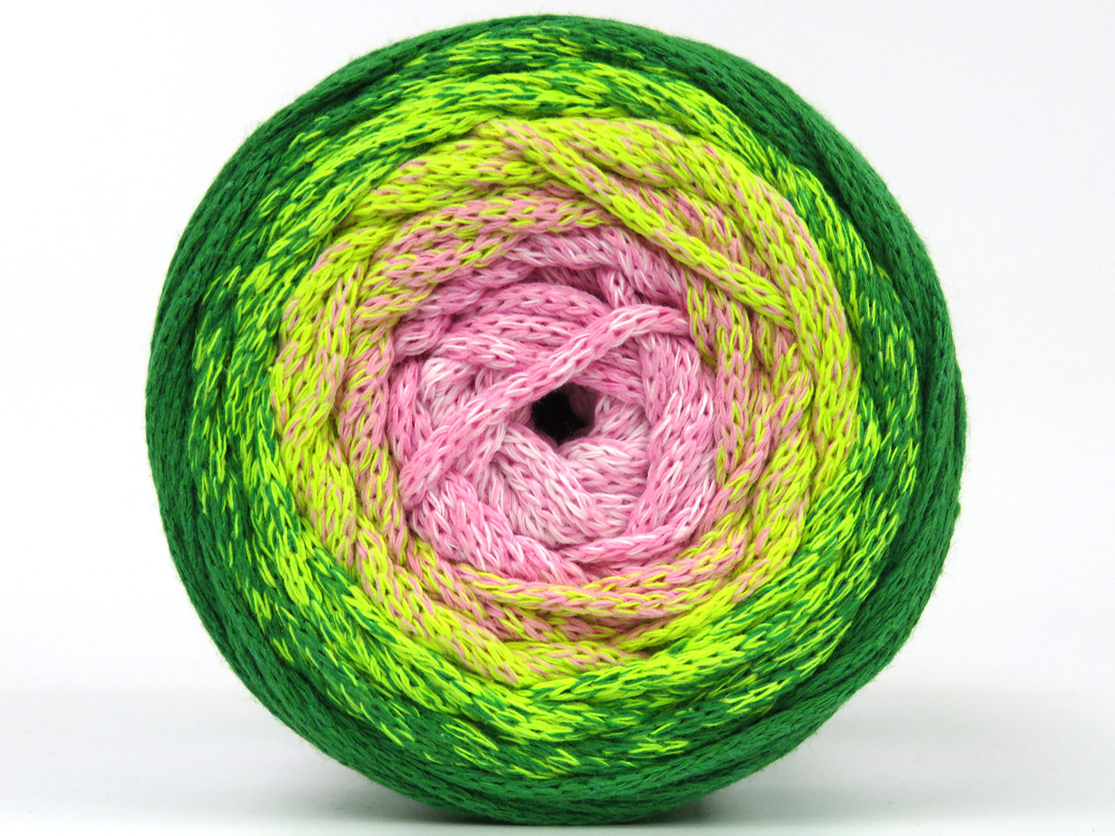Macrame Cotton Magic Pink, White, Green Shades fnt2-79845