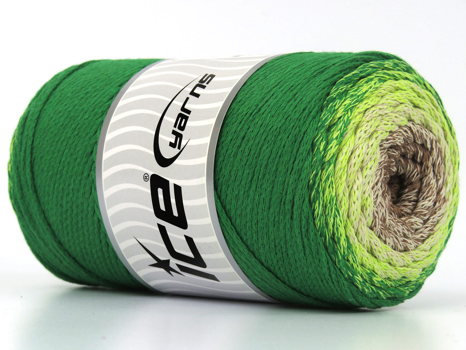 Macrame Cotton Magic Camel, Cream, Green Shades fnt2-79856