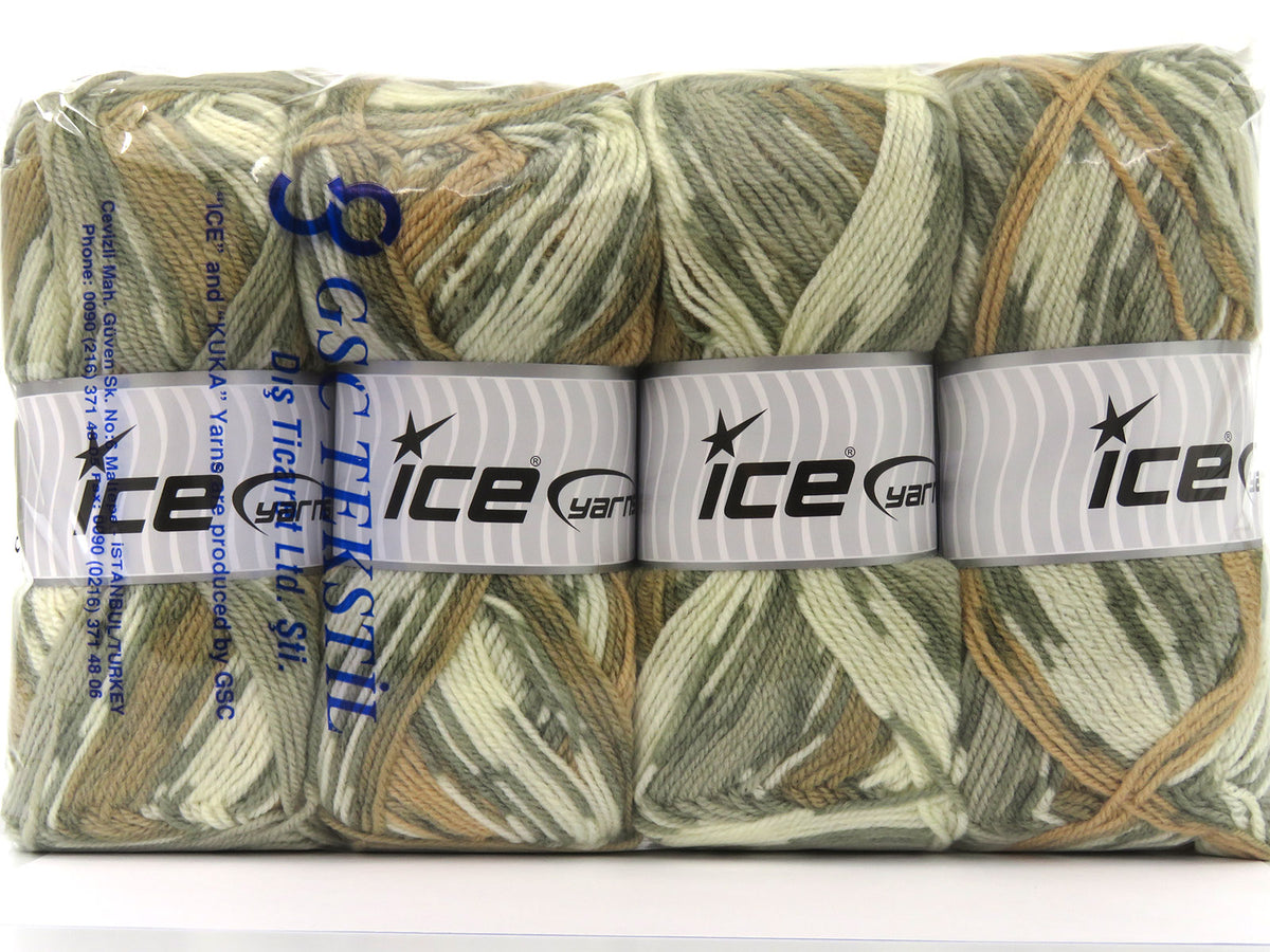 Wool Design Cream, Light Khaki, Milky Brown fnt2-79875
