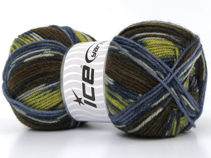 Wool Design Brown Shades, Blue Shades, Olive Green, White fnt2-79879