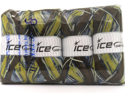 Wool Design Brown Shades, Blue Shades, Olive Green, White fnt2-79879
