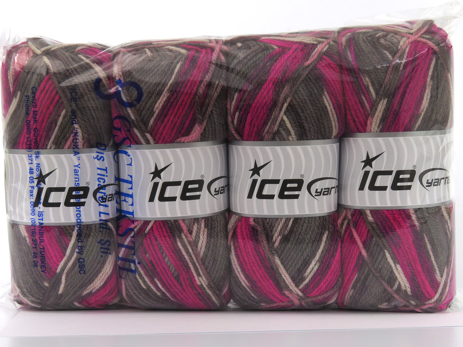 Wool Design Fuchsia, Maroon, Grey Shades, White fnt2-79883