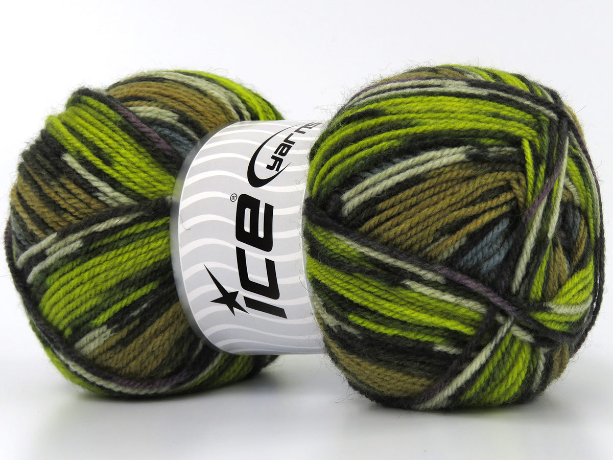 Wool Design Green Shades, Maroon, Cream fnt2-79895