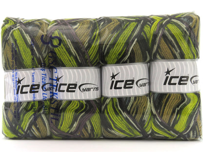 Wool Design Green Shades, Maroon, Cream fnt2-79895
