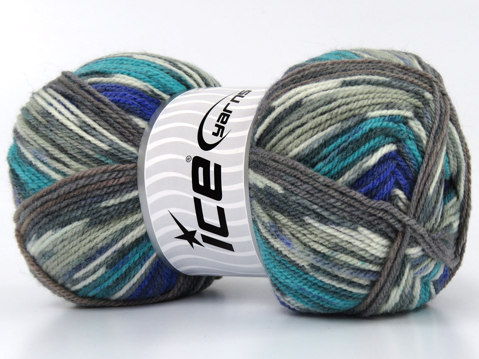 Wool Design Grey Shades, Cream, Turquoise, Purple fnt2-79898