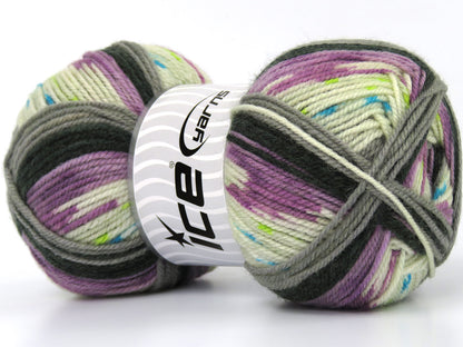 Wool Design Grey, Black, Cream, Orchid, Turquoise, Green fnt2-79899