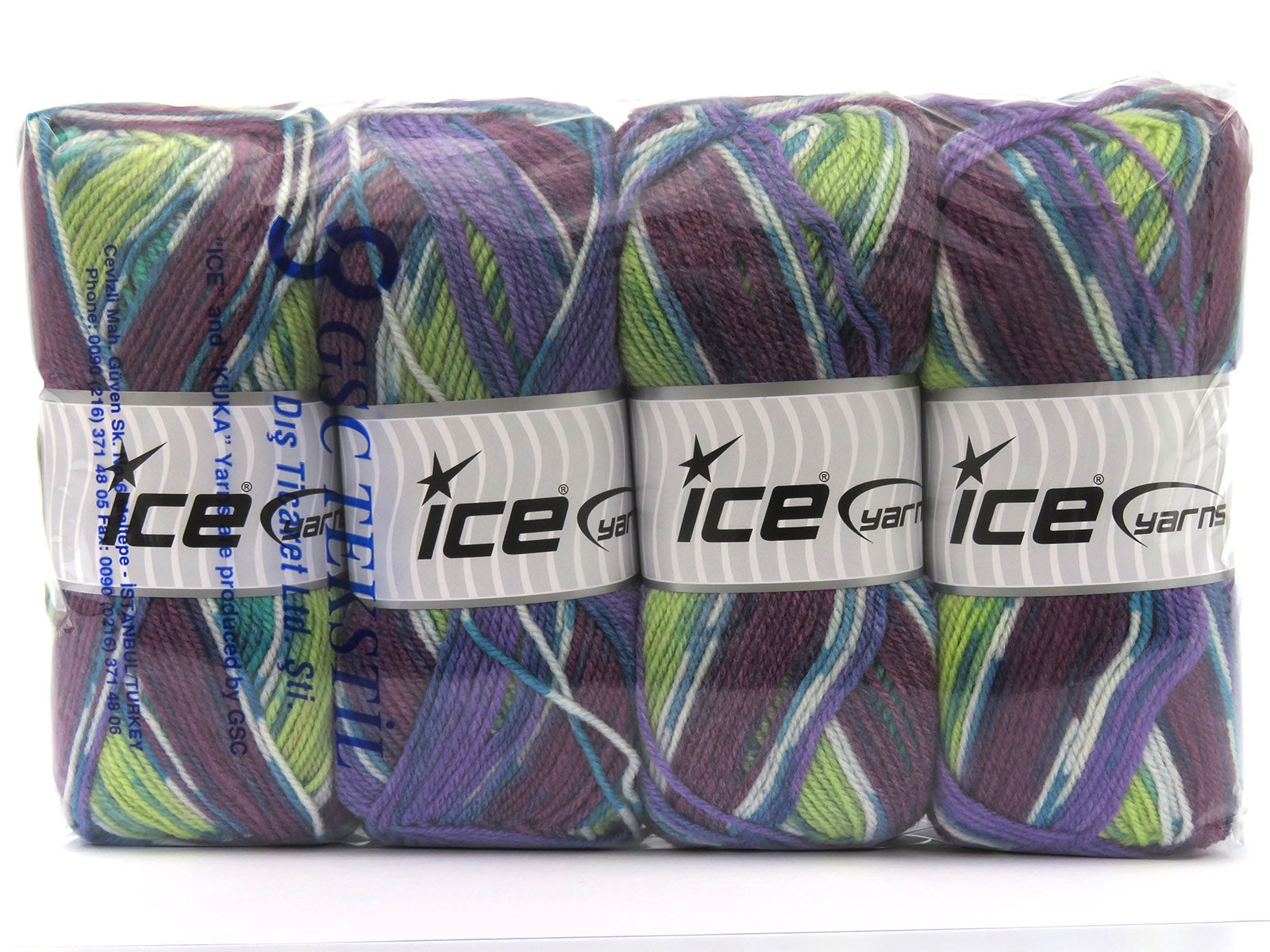 Wool Design Purple, Turquoise, Maroon, Green, White fnt2-79900