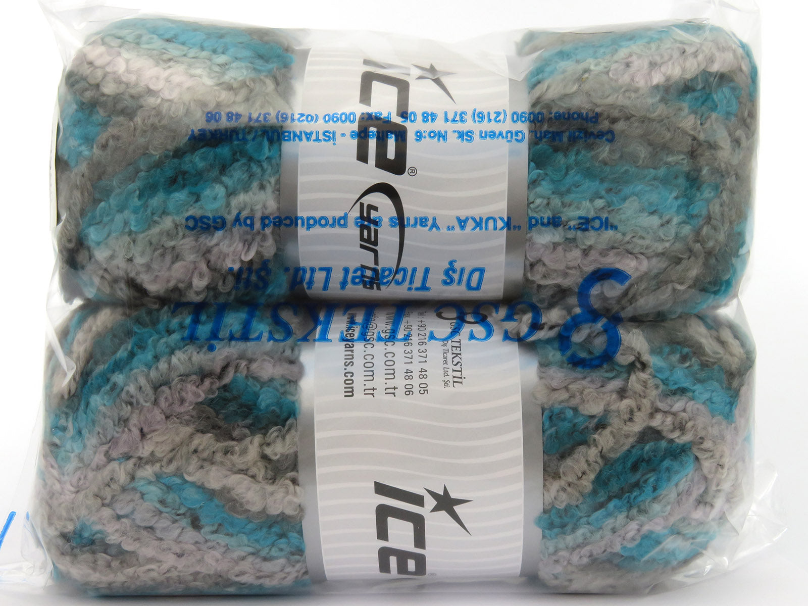 Boucle Wool Magic Grey Shades, Turquoise Shades fnt2-79902