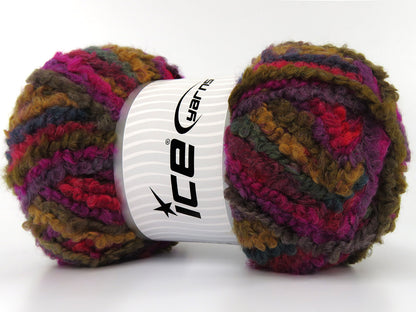 Boucle Wool Magic Fuchsia, Red, Teal, Gold, Camel fnt2-79907