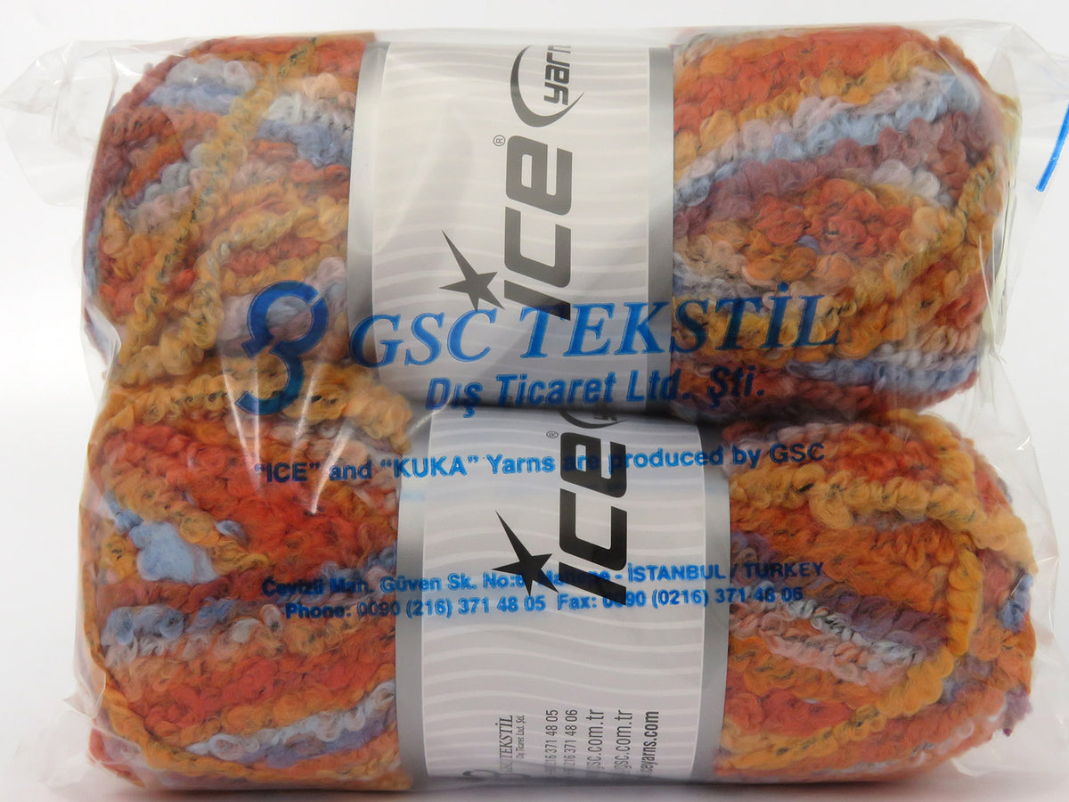 Boucle Wool Magic Orange Shades, Blue Shades fnt2-79908