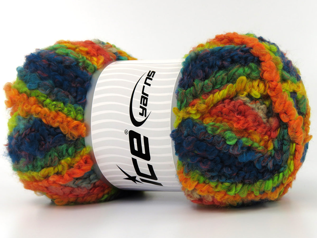Boucle Wool Magic Green, Yellow, Orange, Turquoise Shades fnt2-79910