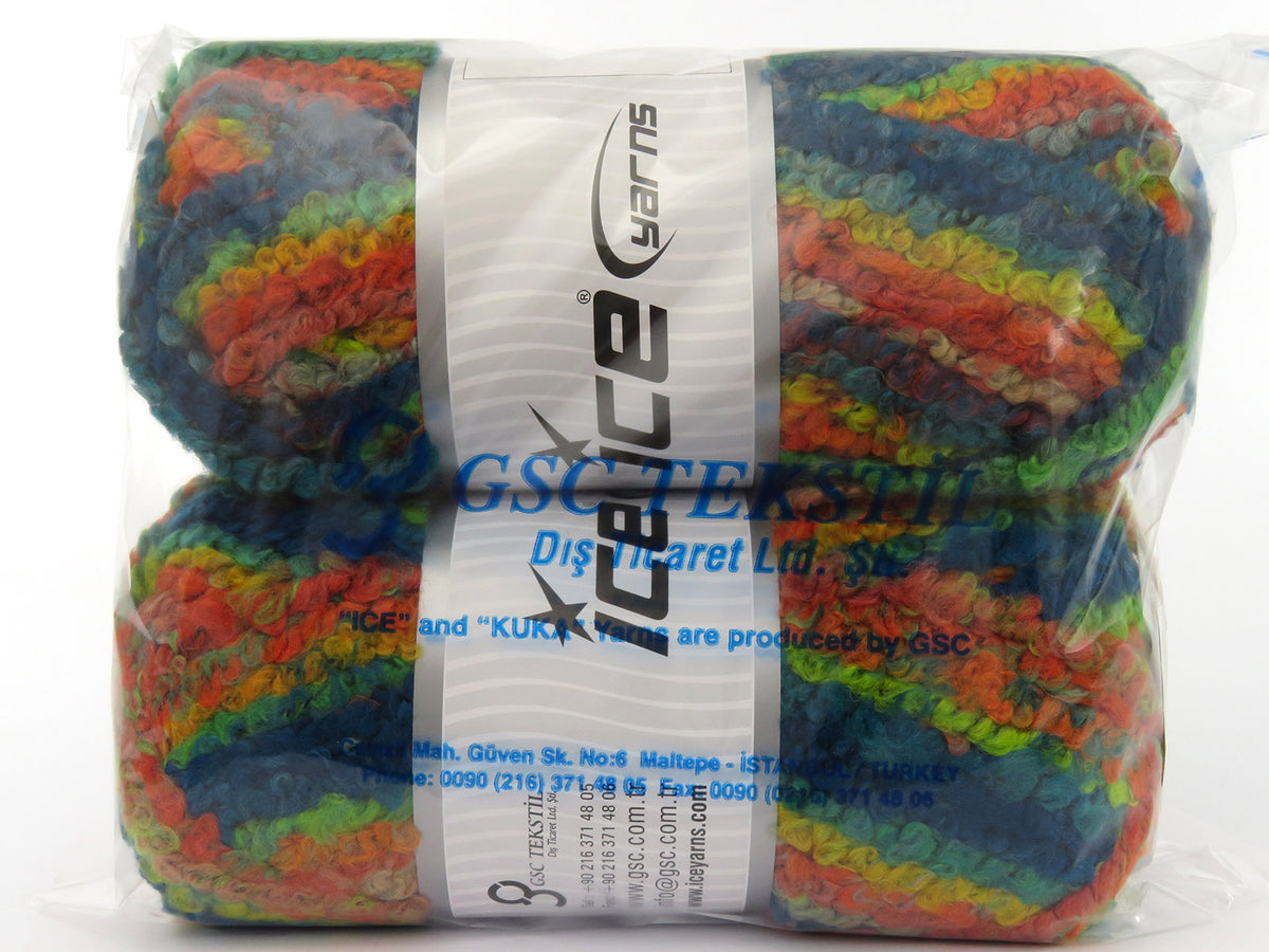Boucle Wool Magic Green, Yellow, Orange, Turquoise Shades fnt2-79910