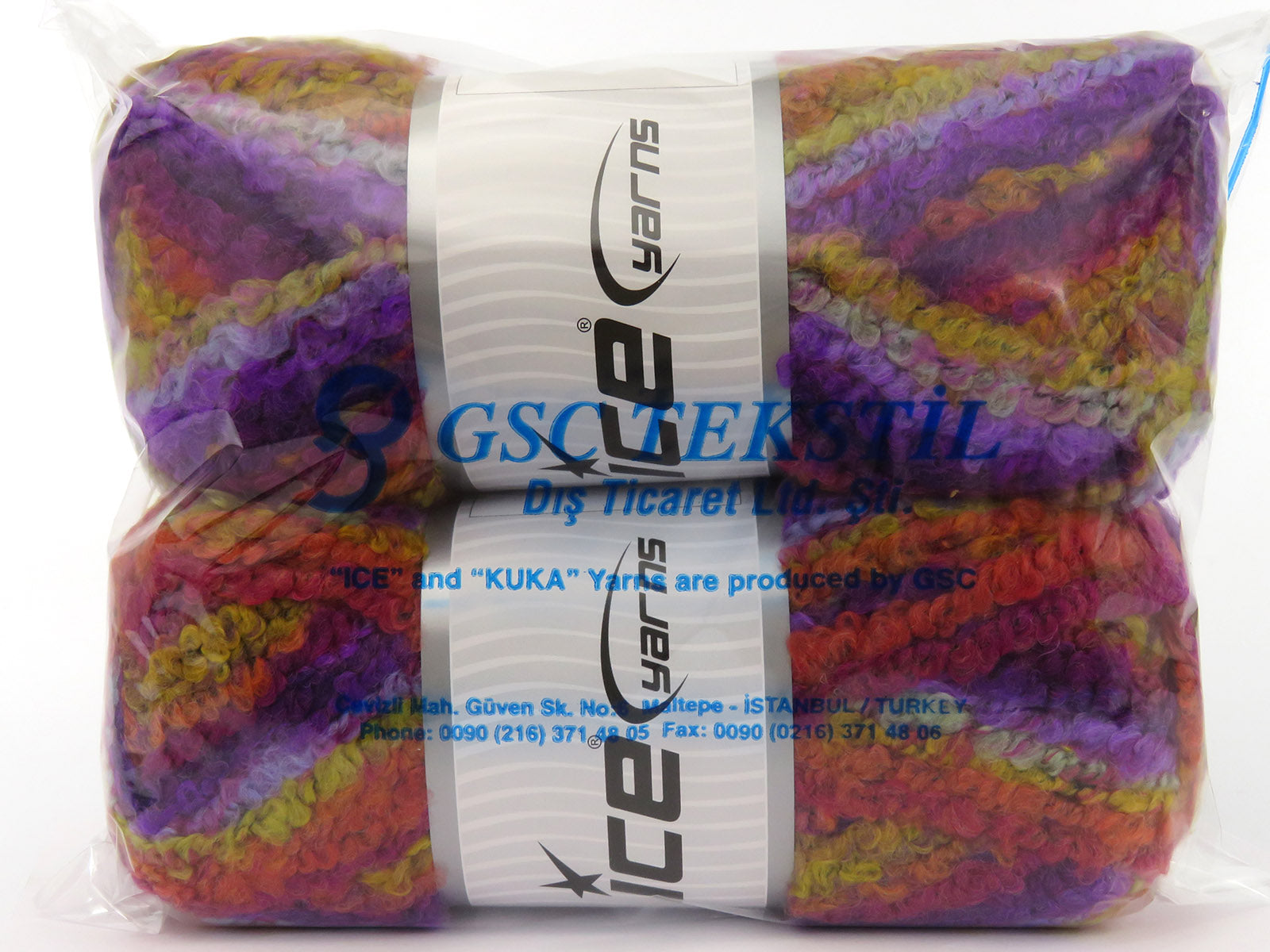 Boucle Wool Magic Purple Shades, Yellow, Green, Blue, Orange fnt2-79911