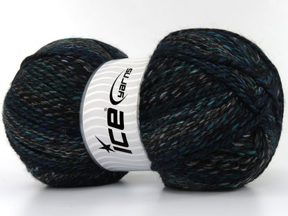Puzzle Wool Worsted Black, Green, Blue, Grey Shades fnt2-79920