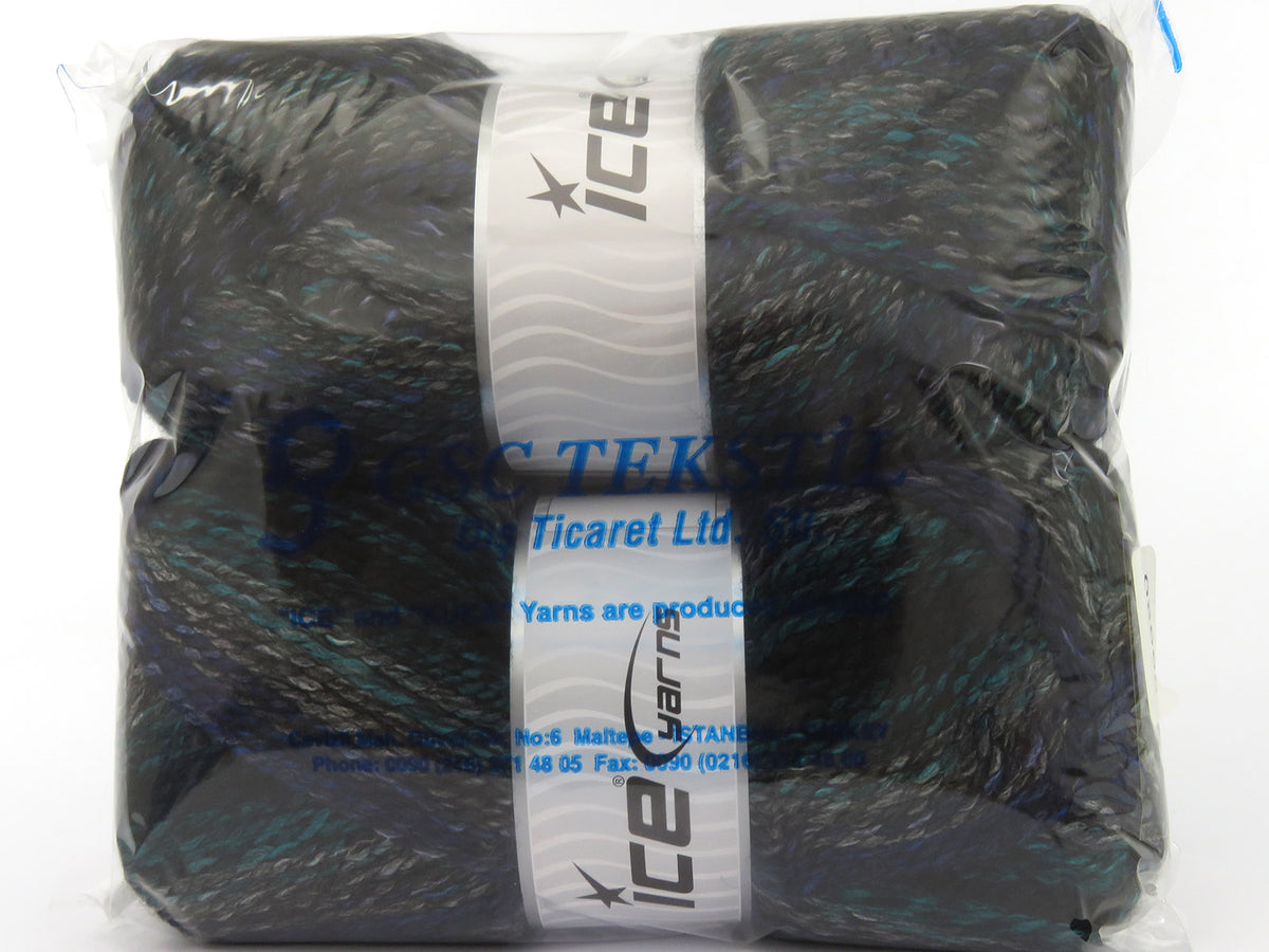Puzzle Wool Worsted Black, Green, Blue, Grey Shades fnt2-79920