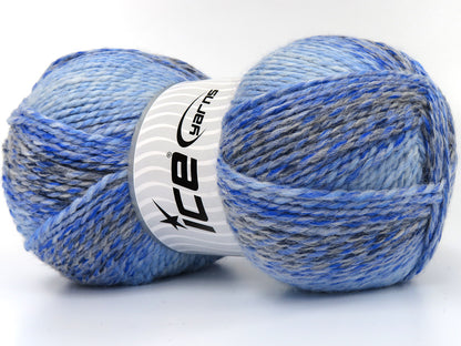 Puzzle Wool Worsted Blue Shades, Grey Shades fnt2-79926
