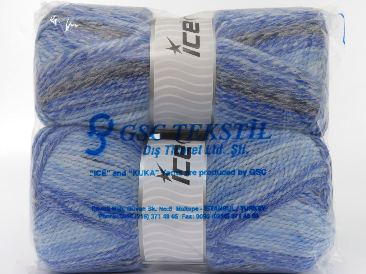 Puzzle Wool Worsted Blue Shades, Grey Shades fnt2-79926