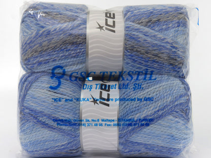 Puzzle Wool Worsted Blue Shades, Grey Shades fnt2-79926