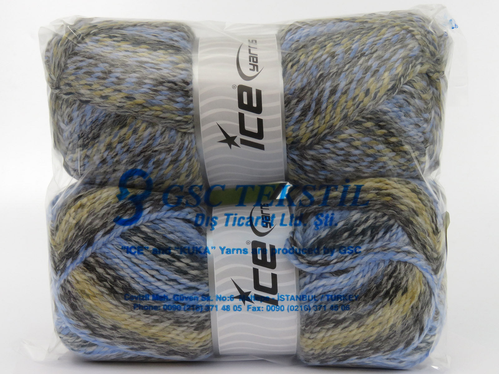 Puzzle Wool Worsted Blue Shades, Grey Shades, Cream fnt2-79927