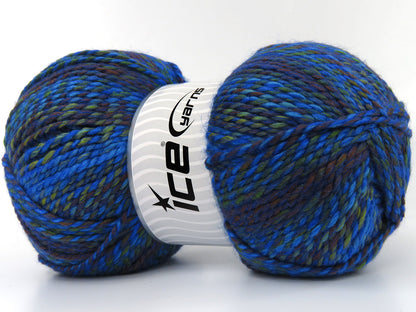 Puzzle Wool Worsted Blue Shades, Green, Copper fnt2-79928