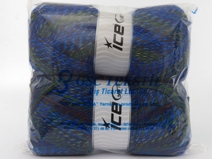 Puzzle Wool Worsted Blue Shades, Green, Copper fnt2-79928