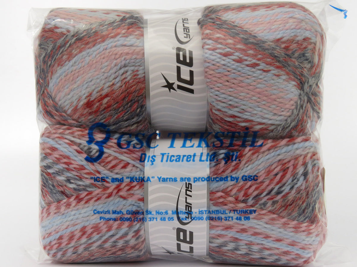 Puzzle Wool Worsted Red, Blue Shades, Pink fnt2-79935