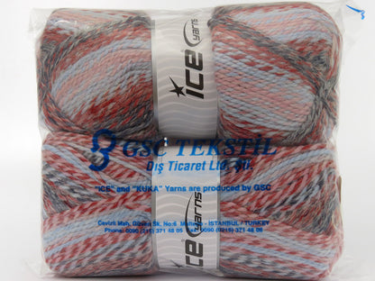 Puzzle Wool Worsted Red, Blue Shades, Pink fnt2-79935