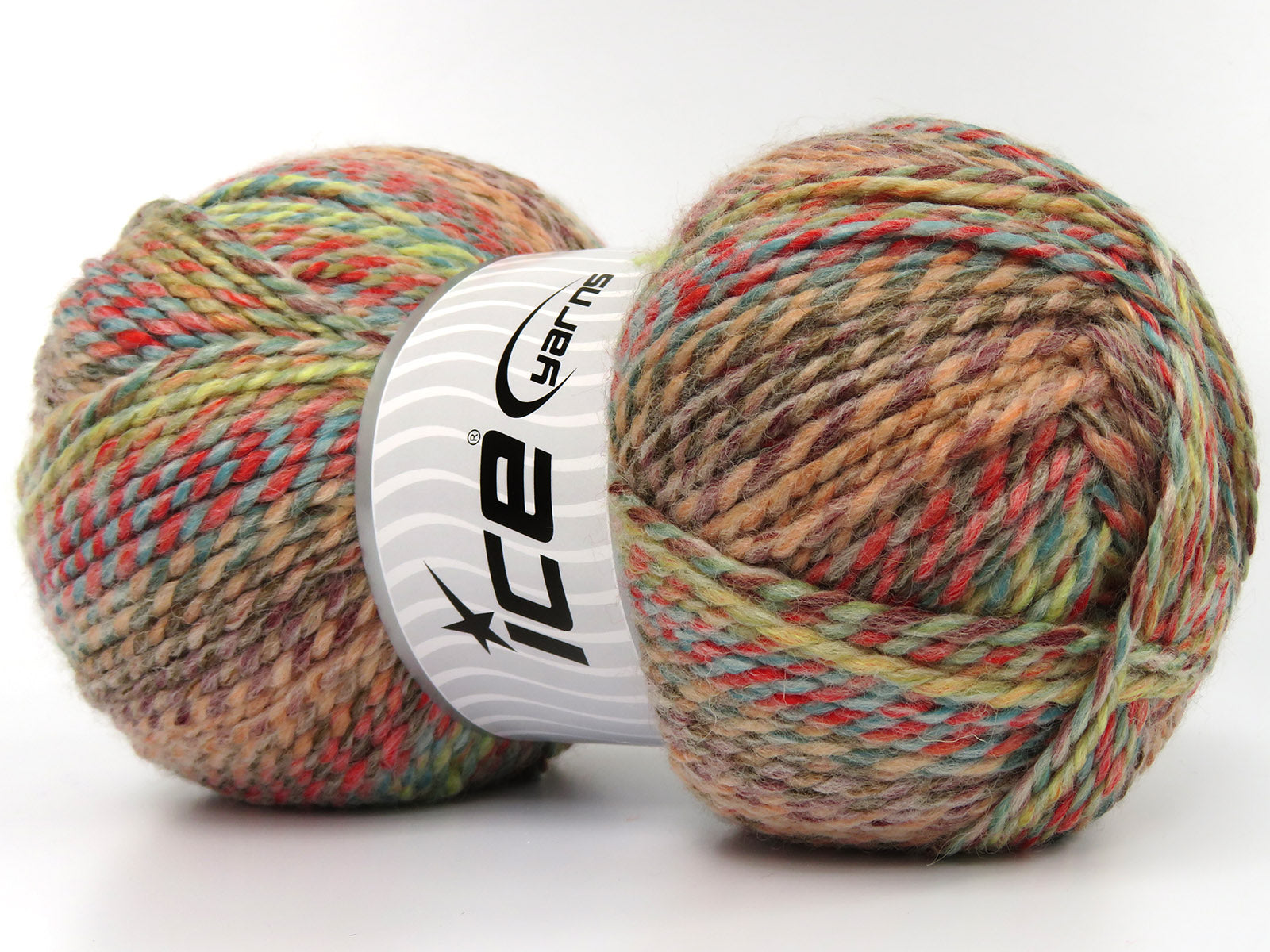 Puzzle Wool Worsted Salmon Shades, Camel, Turquoise, Green fnt2-79936