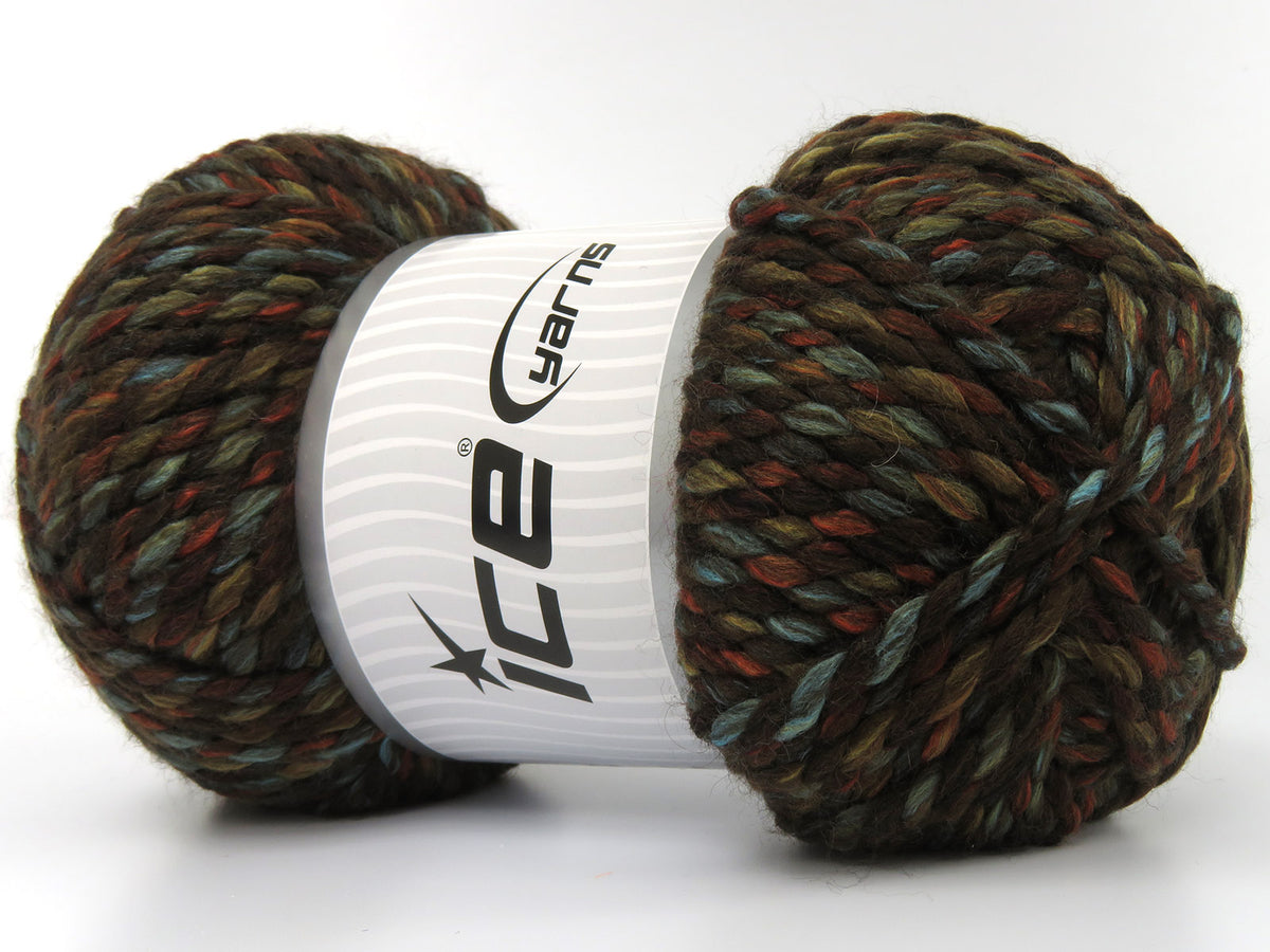 Puzzle Wool Chunky Brown Shades, Blue, Copper fnt2-79941