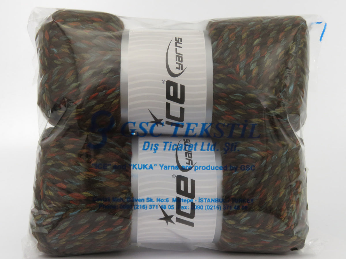 Puzzle Wool Chunky Brown Shades, Blue, Copper fnt2-79941