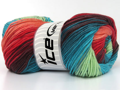 AntiPilling Magic Salmon Shades, Turquoise Shades, Brown, Mint Green fnt2-79950
