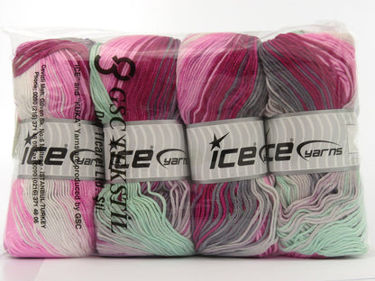 AntiPilling Magic Pink Shades, White, Grey, Mint Green fnt2-79956