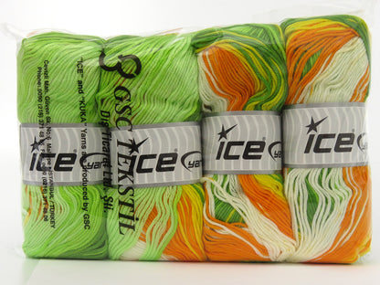 AntiPilling Magic Green Shades, White, Orange, Yellow fnt2-79963