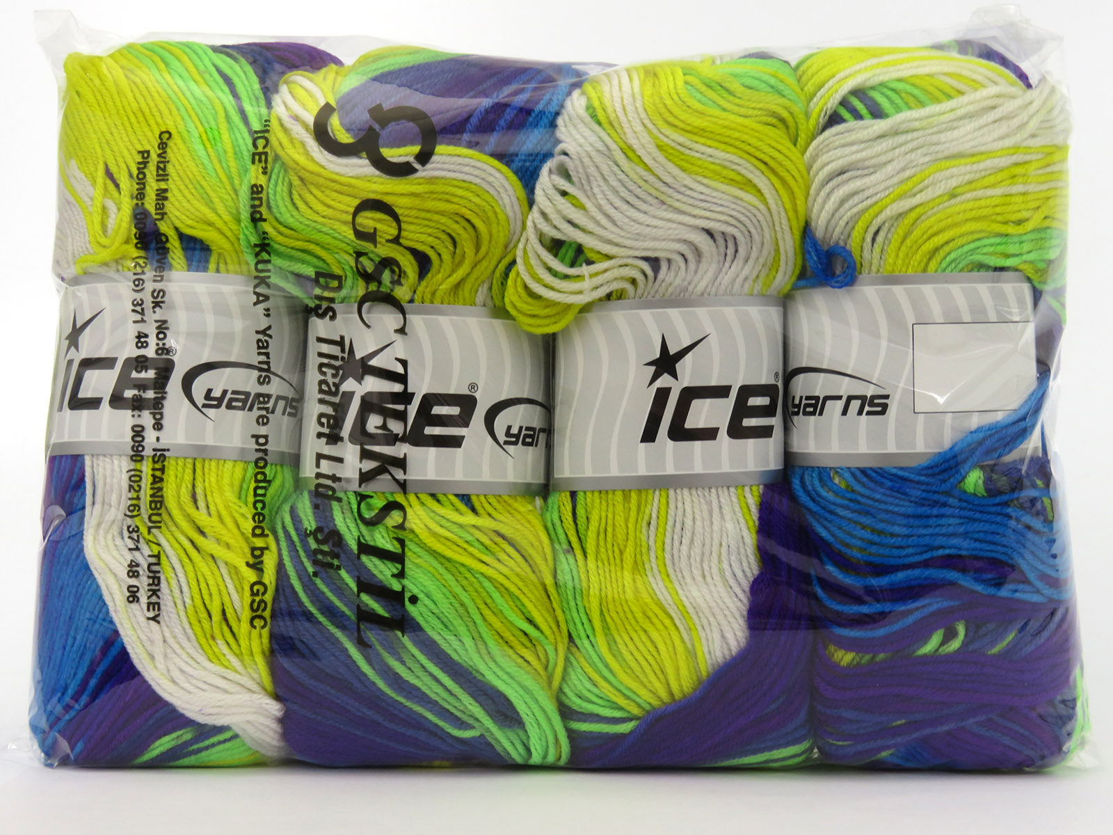 AntiPilling Magic Blue Shades, Purple, Green, Yellow, White fnt2-79966