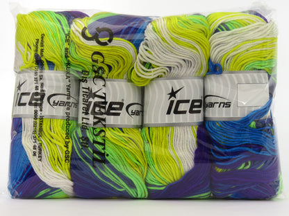 AntiPilling Magic Blue Shades, Purple, Green, Yellow, White fnt2-79966