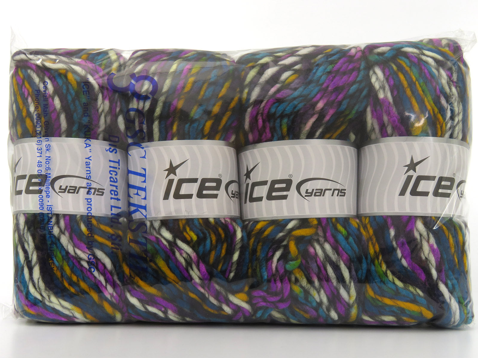 Armonia Lana Bulky Purple Shades, White, Black, Gold, Turquoise fnt2-80009