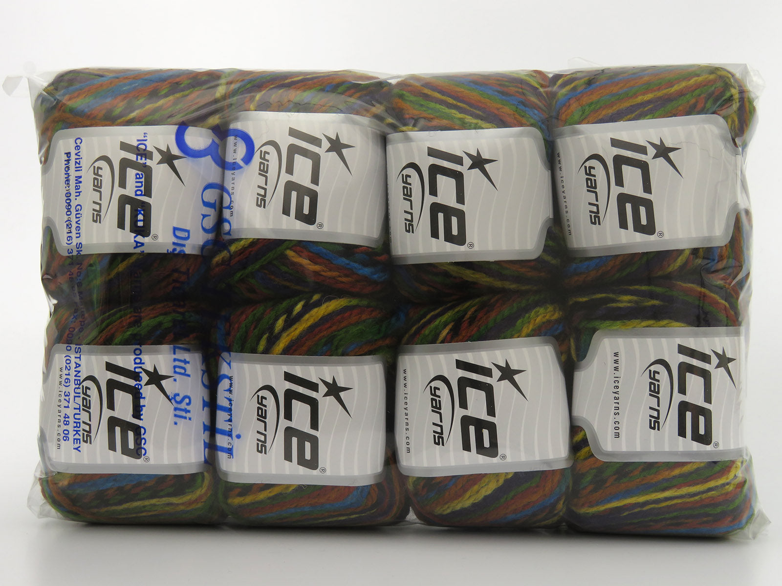 Anatolia Wool Blue, Green, Purple, Black, Copper Shades fnt2-80019