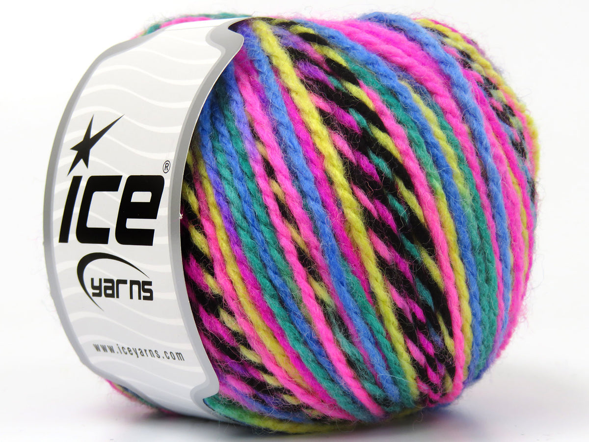 Anatolia Wool Pink Shades, Black, Yellow, Blue, Green fnt2-80025