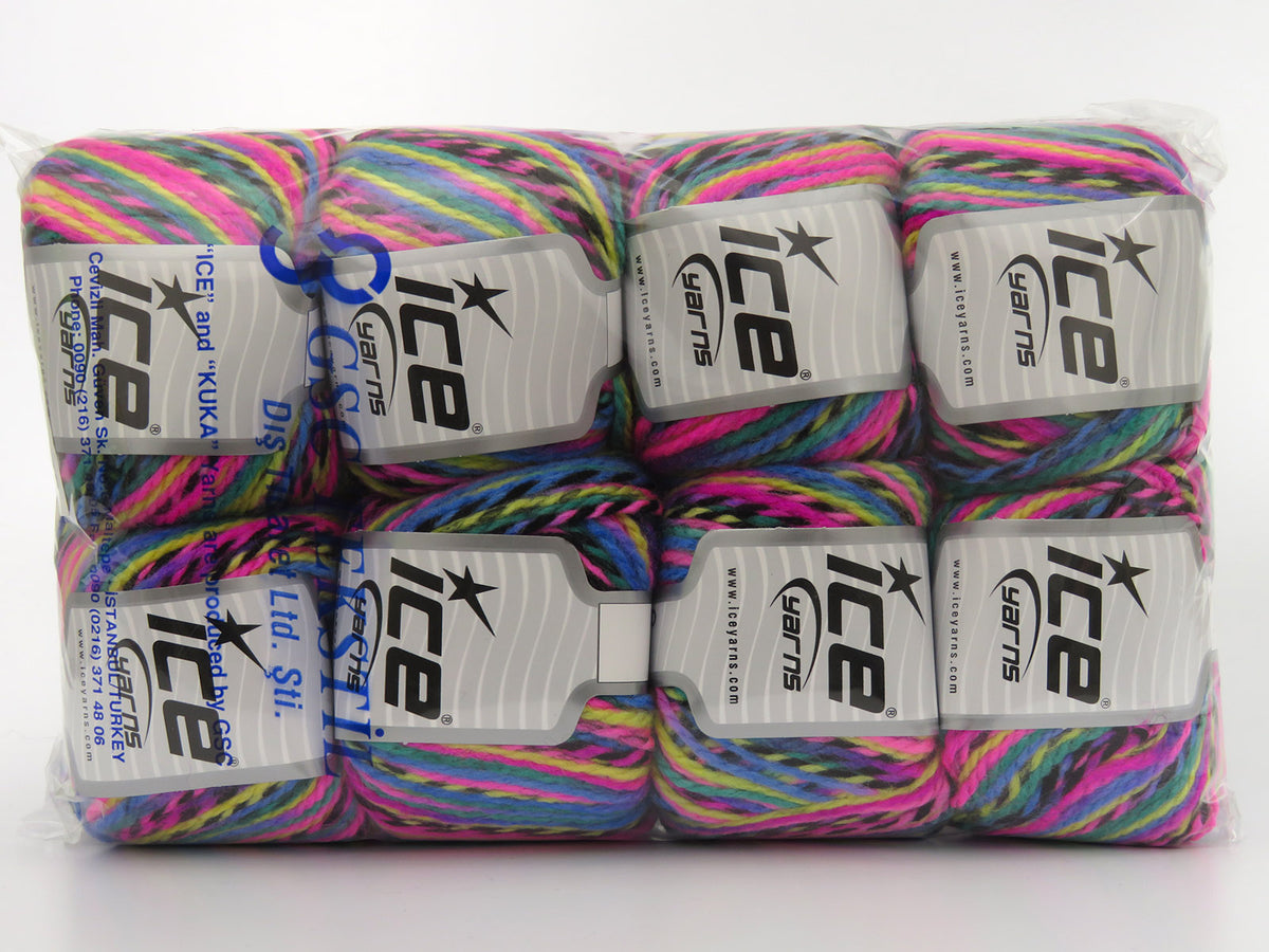 Anatolia Wool Pink Shades, Black, Yellow, Blue, Green fnt2-80025
