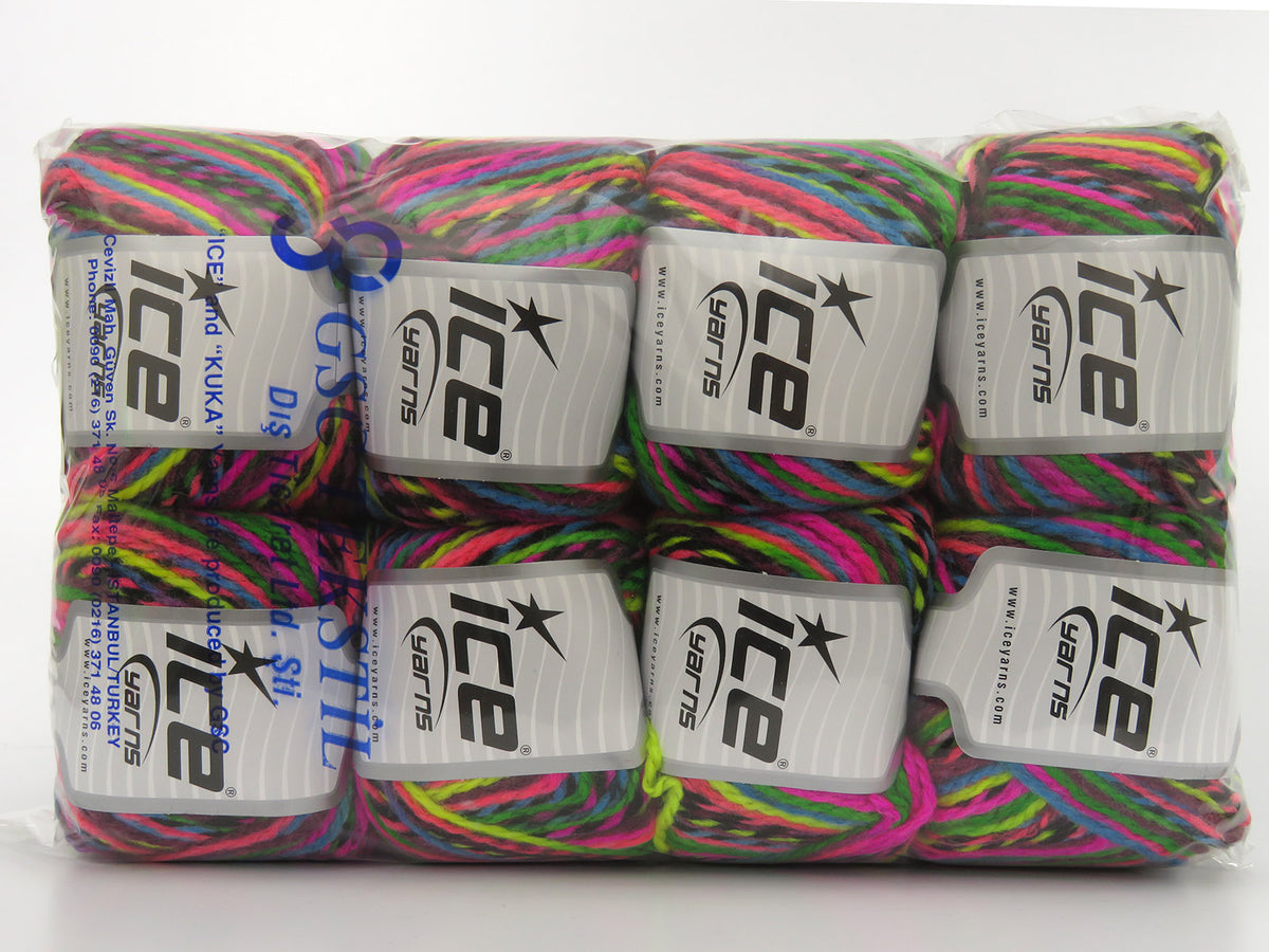 Anatolia Wool Black, Green, Yellow, Blue, Pink Shades, Maroon fnt2-80026