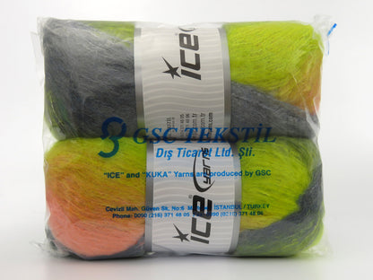 Bella Mohair Grey, Salmon, Green, Light Blue fnt2-80033