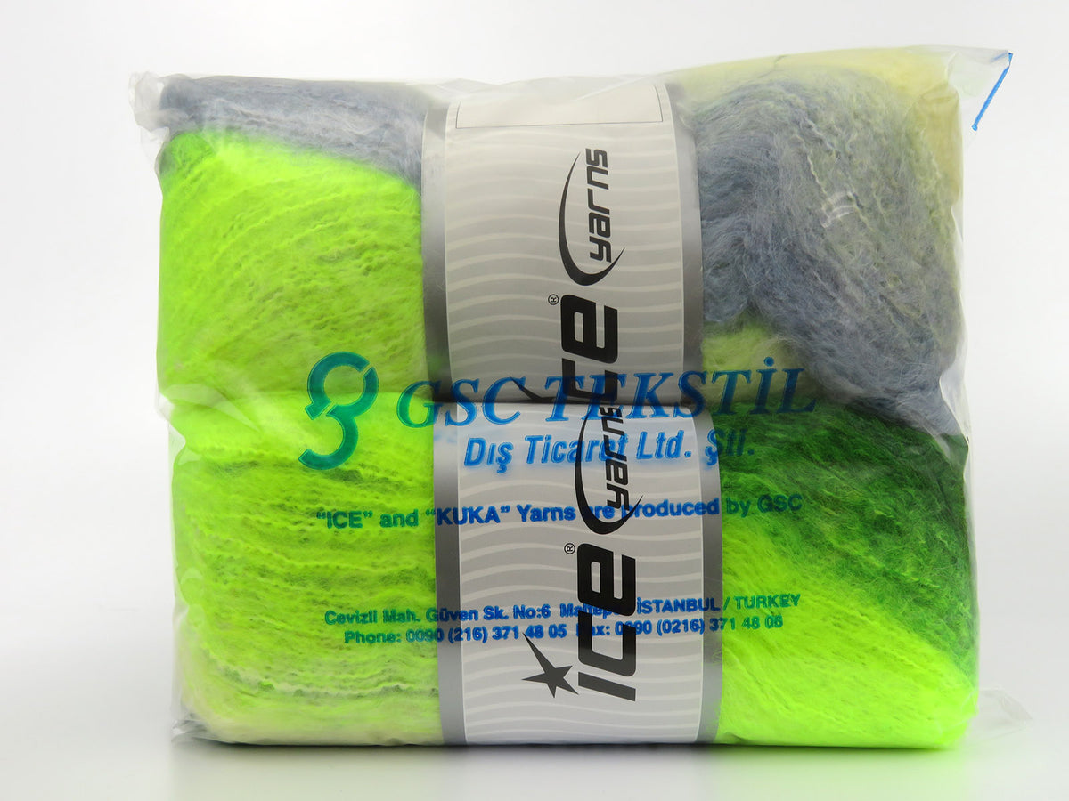 Bella Mohair Green Shades, Light Blue, Cream fnt2-80034