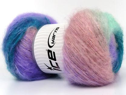 Bella Mohair Green Shades, Lilac, Pink fnt2-80038
