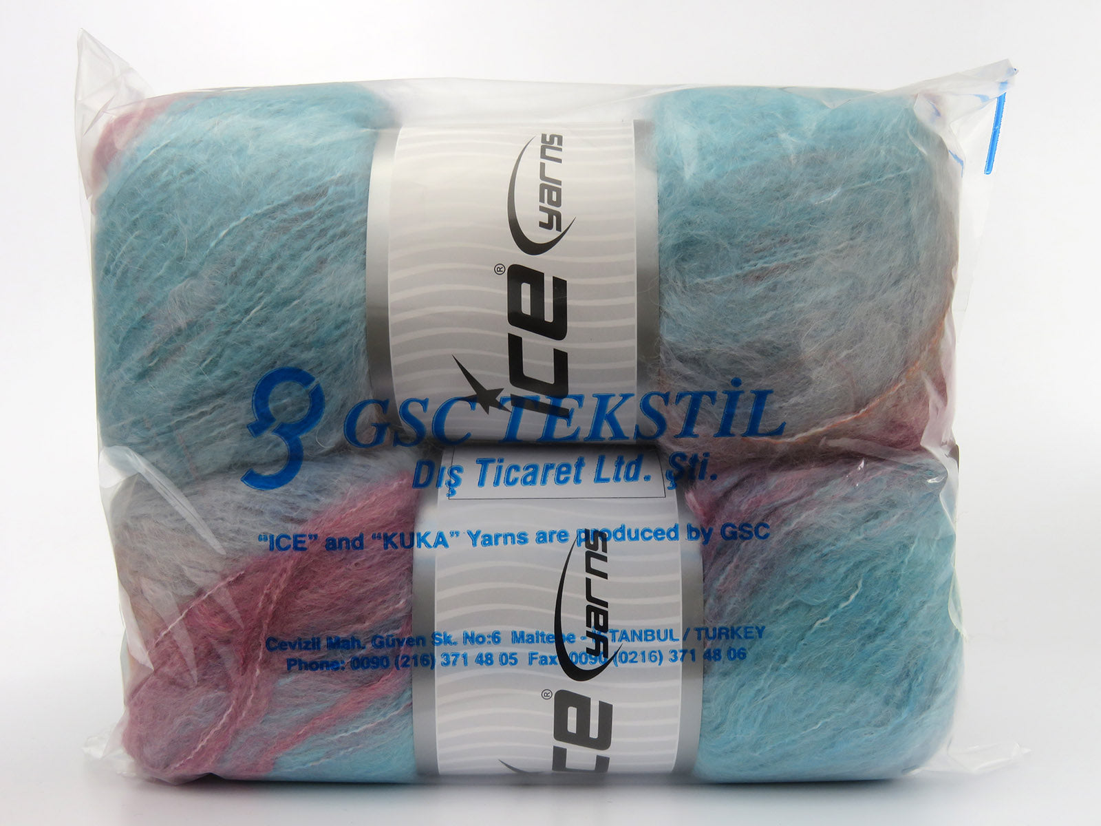 Bella Mohair Turquoise, Pink Shades, Light Grey fnt2-80041