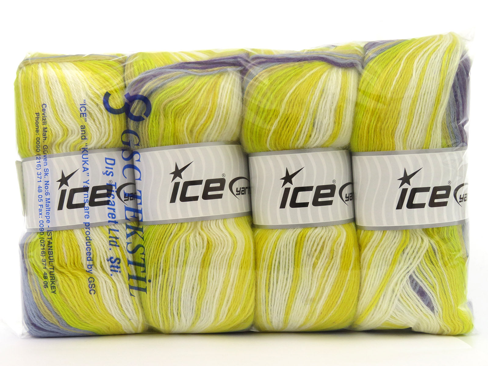 Angora Active Cream, Green, Yellow, Purple, Bluish Lilac fnt2-80047