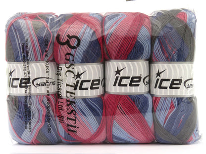 Smart Sock Grey, Blue Shades, Red, Pink, Burgundy fnt2-80080